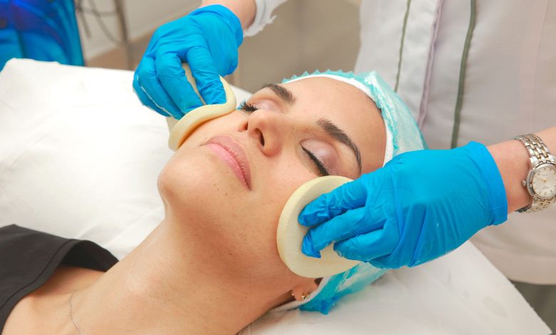 Close-up of a facial cleansing treatment at a Dubai spa, highlighting skincare and wellness.